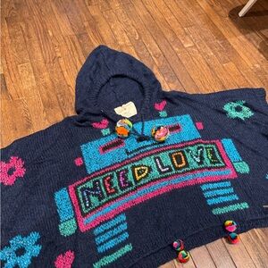 Colorful Knit Poncho with unique Design